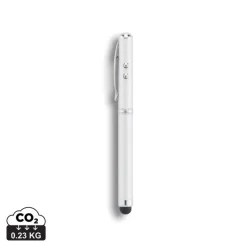 Długopis 4 w 1, touch pen, wskaźnik laserowy, latarka / Srebrny P327.102