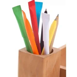 Długopis ze zrolowanego papieru z zatyczką | Debra / Biały V1630-02