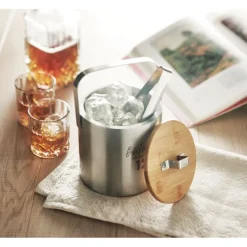 Dwuścienny kubełek na lód 1,2L / Srebrny mat MO6741-16