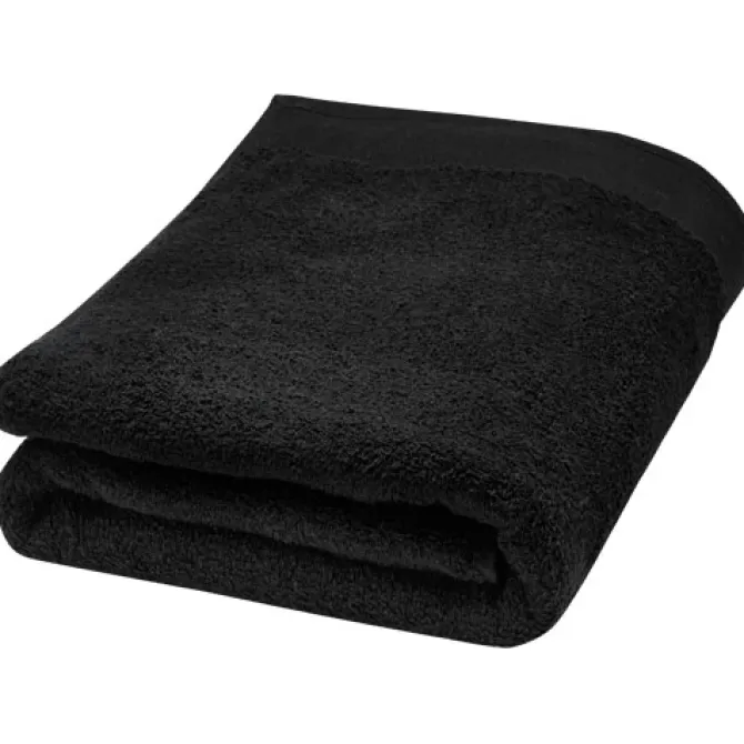 Ellie bawełniany ręcznik kąpielowy o gramaturze 550 g/m² i wymiarach 70 x 140 cm / Czarny 11700690