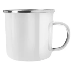 Emaliowany kubek 360 ml | Sandra / Biały V0800-02