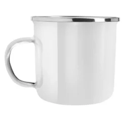 Emaliowany kubek 360 ml | Sandra / Biały V0800-02
