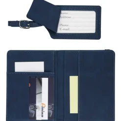 Etui do paszportu, zawieszka do bagażu / Niebieski VB183-11