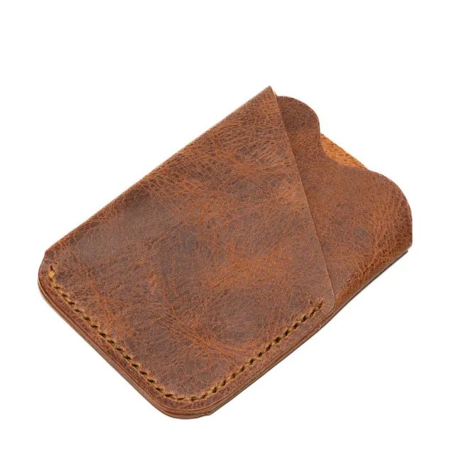Etui na karty skórzane - Wrap / Skóra szara BWD11978