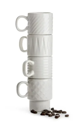 Filiżanka do espresso COFFEE & MORE 4-szt, biały / Biały 5017880-