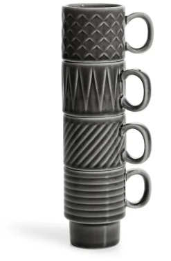 Filiżanka do espresso COFFEE & MORE 4-szt, szary / Default 5018070-