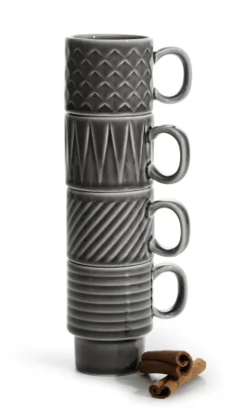 Filiżanka do espresso COFFEE & MORE 4-szt, szary / Default 5018070-