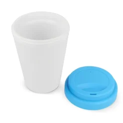 Filiżanka do kawy RPP z białym korpusem 250ml / Biały / jasnoniebieski LT98867-N0112