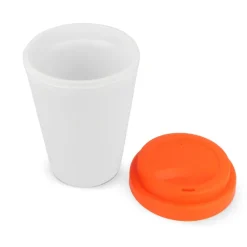 Filiżanka do kawy RPP z białym korpusem 250ml / Biały / pomarańczowy LT98867-N0126