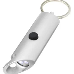 Flare latarka LED i otwieracz do butelek z łańcuchem do kluczy wykonany z aluminium IPX z recyklingu / Srebrny 10457481