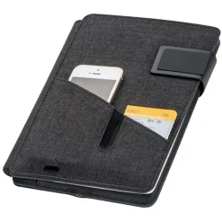 Folder A5 z power bankiem 4000 mAh LENO / Czarny 048603