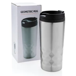 Geometryczny kubek termiczny 300 ml / Czarny P432.361