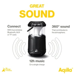 Głośnik Bluetooth Aqiila Soundbird B10 z podświetleniem i funkcją powerbanku / Czarny LT45207-N0002
