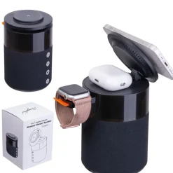 Głośnik bluetooth z ładowarką bezprzewodową Ferraghini RILEY / Czarny F25503