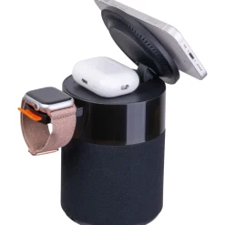 Głośnik bluetooth z ładowarką bezprzewodową Ferraghini RILEY / Czarny F25503