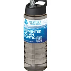 H2O Active® Eco Treble bidon z pokrywką z tutką o pojemności 750 ml  / Ciemnografitowy 21048202