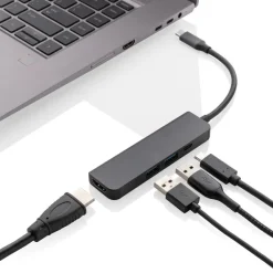 Hub USB 3.0 i USB typu C Terra, wejście HDMI 4K, RABS / Szary P308.652