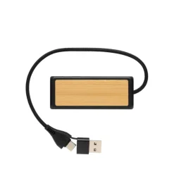 Hub USB, plastik z recyklingu / Czarny P308.5601