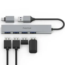 Hub USB, USB-C Hama / Szary VH072-19