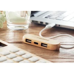 hub USB z podwójnym wejściem / Drewna MO6848-40