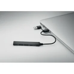 Hub USB z 4 portami 19 cm / Czarny MO2294-03