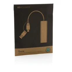 Hub USB 2.0 z USB C, aluminium z recyklingu / Szary P308.682