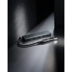 Hub USB 2.0 z USB C, aluminium z recyklingu / Szary P308.682
