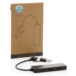 Hub USB 2.0 z USB C RABS / Czarny P308.261