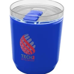 Hudson kubek z podwójnymi ściankami o pojemności 180 ml wykonany z tworzyw sztucznych pochodzących z recyklingu / Niebieski 10085252