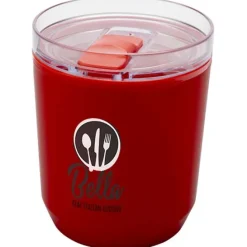 Hudson kubek z podwójnymi ściankami o pojemności 180 ml wykonany z tworzyw sztucznych pochodzących z recyklingu / Czerwony 10085221