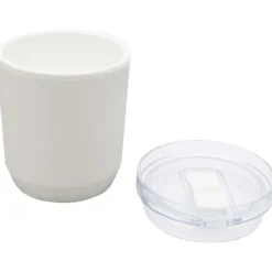 Hudson kubek z podwójnymi ściankami o pojemności 180 ml wykonany z tworzyw sztucznych pochodzących z recyklingu / Biały 10085201