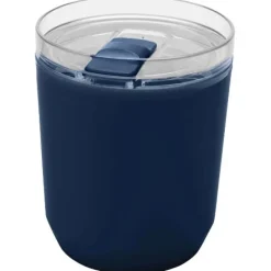 Hudson kubek z podwójnymi ściankami o pojemności 180 ml wykonany z tworzyw sztucznych pochodzących z recyklingu / Granatowy 10085255