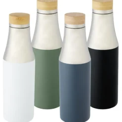 Hulan miedziana, próżniowo izolowana butelka o pojemności 540 ml z bambusową pokrywką / Biały 10066701