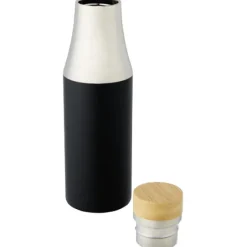 Hulan miedziana, próżniowo izolowana butelka o pojemności 540 ml z bambusową pokrywką / Czarny 10066790