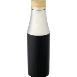 Hulan miedziana, próżniowo izolowana butelka o pojemności 540 ml z bambusową pokrywką / Czarny 10066790