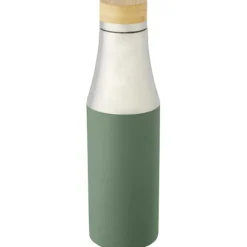 Hulan miedziana, próżniowo izolowana butelka o pojemności 540 ml z bambusową pokrywką / Zielony melanż 10066762