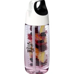 HydroFruit bidon o pojemności 700 ml z wieczkiem zaciskowym i możliwością przyrządzania wody smakowej wykonany wykonany z two / Biały przezroczysty 10078401