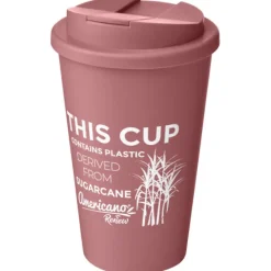 Izolowany kubek Americano® Renew o pojemności 350 ml z odporną na rozlanie pokrywką / Różowy 21042741
