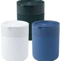 Java kubek ceramiczny z silikonową osłoną i plastikową pokrywką 330 ml / Zielony 10080861