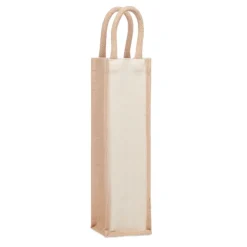 Jutowa torba na wino/1 butelka / Beżowy MO6258-13