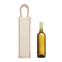 Jutowa torba na wino/1 butelka / Beżowy MO6258-13