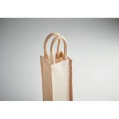 Jutowa torba na wino/1 butelka / Beżowy MO6258-13