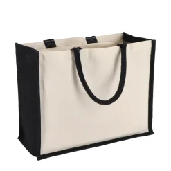 Jutowo-bawełniana torba na ramię OEKO-TEX® 42,5 x 19 x 32 cm 320 g/m² / Czarny LT95373-N0002