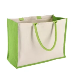 Jutowo-bawełniana torba na ramię OEKO-TEX® 42,5 x 19 x 32 cm 320 g/m² / Jasnozielony LT95373-N0032