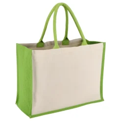 Jutowo-bawełniana torba na ramię OEKO-TEX® 42,5 x 19 x 32 cm 320 g/m² / Jasnozielony LT95373-N0032