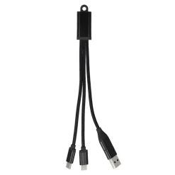 Kabel ładujący 2 w 1 USB-A/C do USB-C i Lightning, aluminiowy / Czarny LT95664-N0002