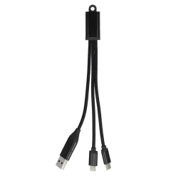 Kabel ładujący 2 w 1 USB-A/C do USB-C i Lightning, aluminiowy / Czarny LT95664-N0002
