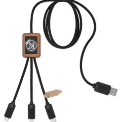 Kabel bambusowy 3 w 1 SCX.design C29 / Drewno 2PX05571