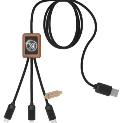 Kabel bambusowy 3 w 1 SCX.design C29 / Drewno 2PX05571