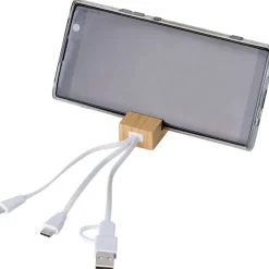 Kabel do ładowania, stojak na telefon / Brązowy V1690-16